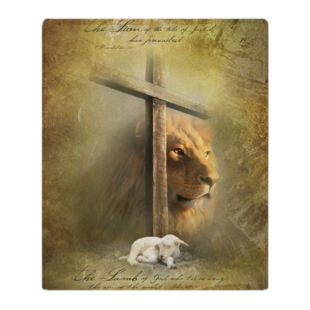 Lion Of Judah, Lamb Of God Soft Coral Fleece Fabric Throw Blanket Sofa Bed Travel Blanket 58x80