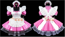 Nueva llegada por encargo traje de sirvienta de Anime Cosplay Party Dress Bow PVC uniforme del club nocturno de mucama ropa Cosplay traje