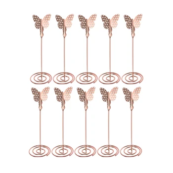 

10Pcs Cool Wedding Place Card Holder Romantic Butterfly Shape Photo Clip Table Number Stand Photo Folder Wedding Supplies