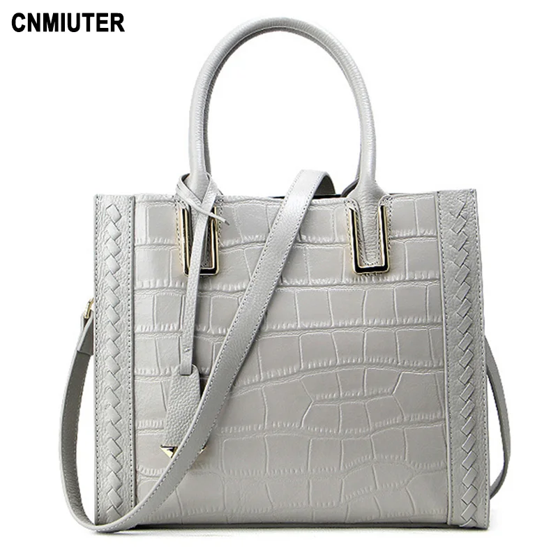 

CNMIUTER Genuine Leather Bags Women Handbags 2018 Luxury Brand Casual Alligator real leather bag ladies Women Messenger Bags