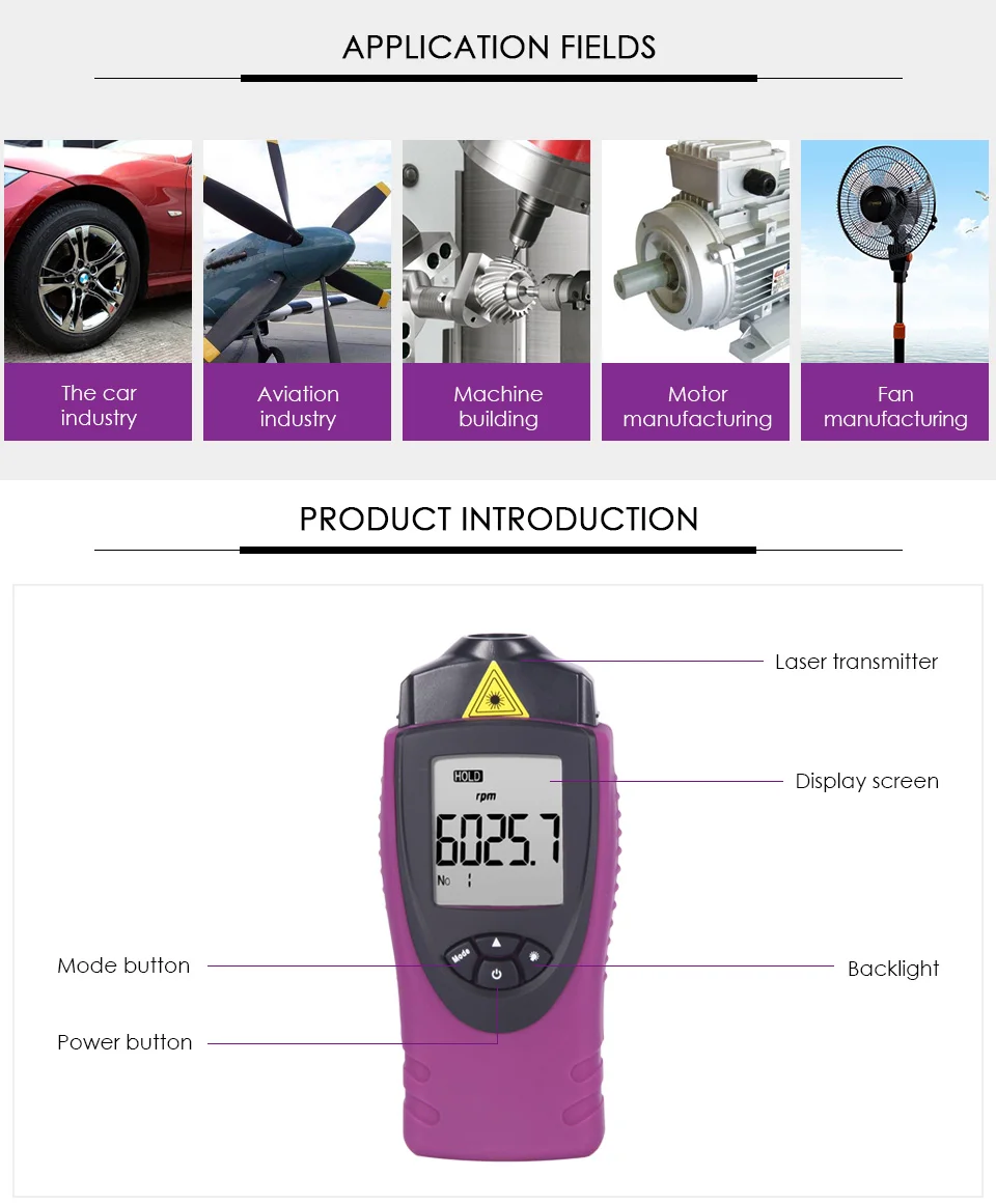 Nicetymeter ST8030 5-разрядный большой ЖК-дисплей Бесконтактный Скорость тестер ветер Скорость Датчик Портативный цифровой тахометр об/мин