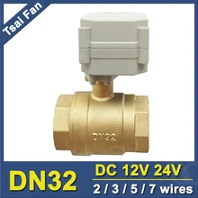 Металлический Шестерни латуни 1-1/4 ''2 Way Электрический шаровой кран 2/3/5/7 провода 29 мм диаметр 1.0Mpa DN32 моторизованный шаровой клапан для воды Управление