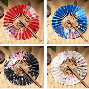 

Surface Folding Bamboo Windmill Fan Classic Flower Japanese Blossom Hand Fan Wedding Party Favors Gift