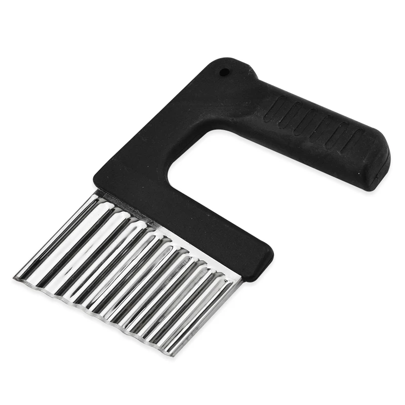 Stainless Steel French Fries Cutter Black Wavy Vegetable Chopper
