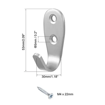 

Uxcell New 5pcs Stainless Steel Robe Hooks Single Max. Bearing Capacity 15 kg / 33 lbs Wall Mounted Hook Clothes Towel Hanger