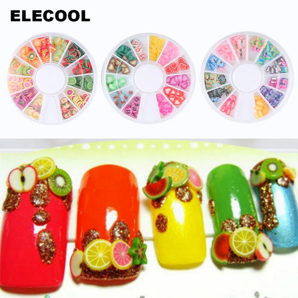 ELECOOL 1 коробка маленькое сердце Бабочка фруктовые кусочки форма Типсы для дизайна