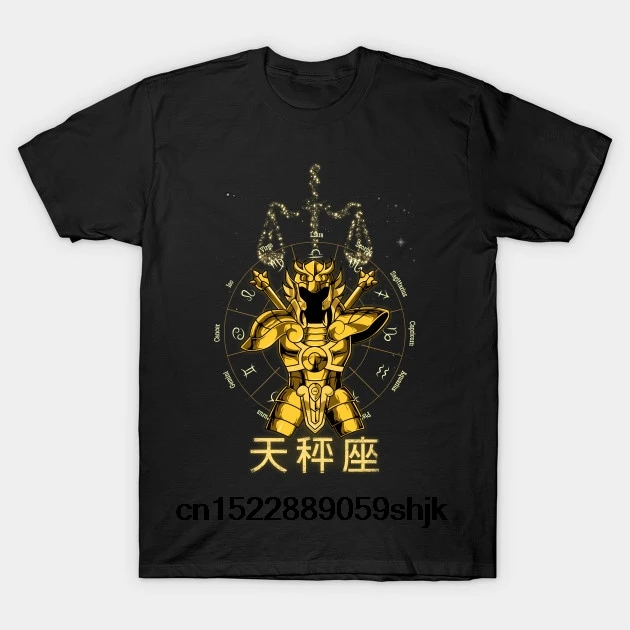 

Printed Men T Shirt Cotton tShirt O-Neck Short-Sleeve New Style LIBRA DOHKO Saint Seiya Women T-Shirt