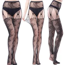 Чулки женские эротические MediasHombre сексуальные колготки в сеточку Открытые мягкие колготки-нижнее белье прозрачные эротические Кружевные Боди#501