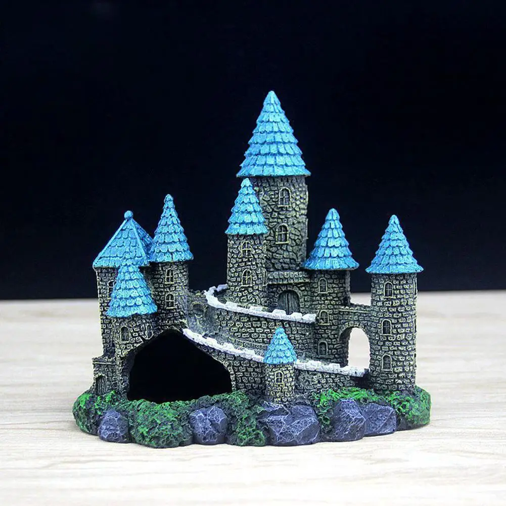 

None Simulate Castle Pet Hiding Decoration for Fish Tank Landscaping Aquarium Reptile Box