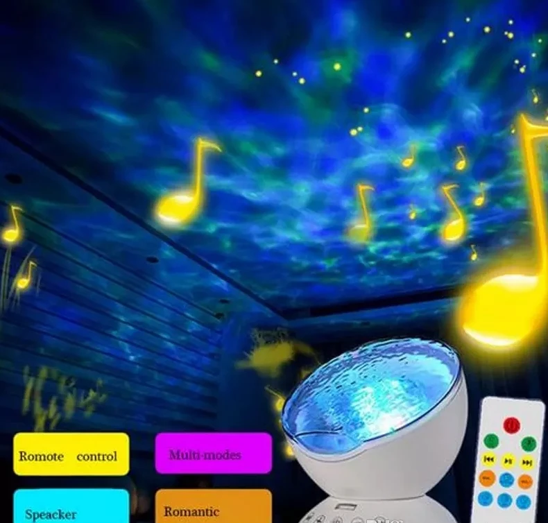 

Sensor Touch Remote Control Ocean Projector Led Night Light With Music Timer Usb Lamps Children Room Party Decor