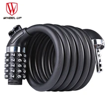 WHEEL UP Bike Bicycle 5 Letters Code Lock Combination Coiled Bike Steel Cable Lock Cycling Password Lock Bicycle Accessories