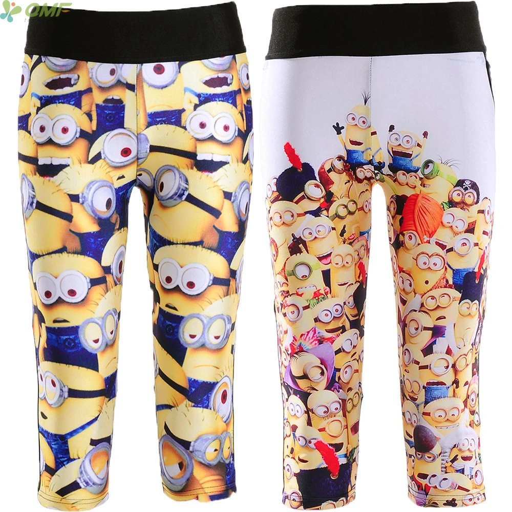 Minions Digital Print Ladies High Quality Novelty Capri Pants Fashion
