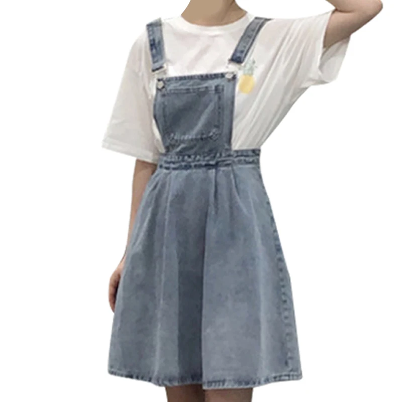 Для женщин завышенной талией для детей платье на лямках Джинсовые юбки ...