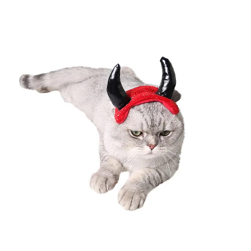 

Halloween Pet Hat Cap Cat Dog Costume Christmas Decoration Pet Photo Props Accessories Xmas Cosplay Headwear with Horns