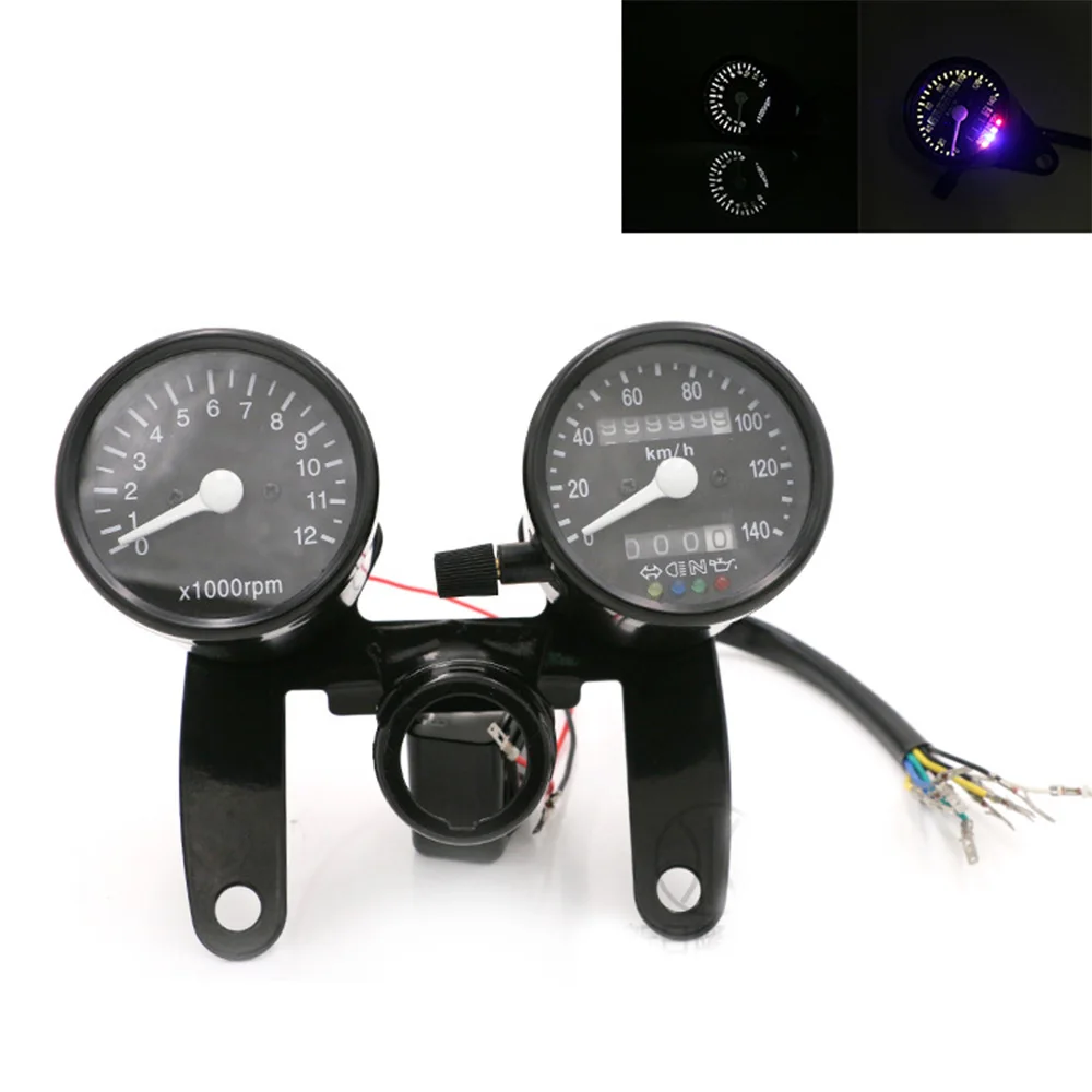 12V мотоцикл цифровой спидометр одометр 0 140 км/ч 12000 об/мин Красочный светодиодный