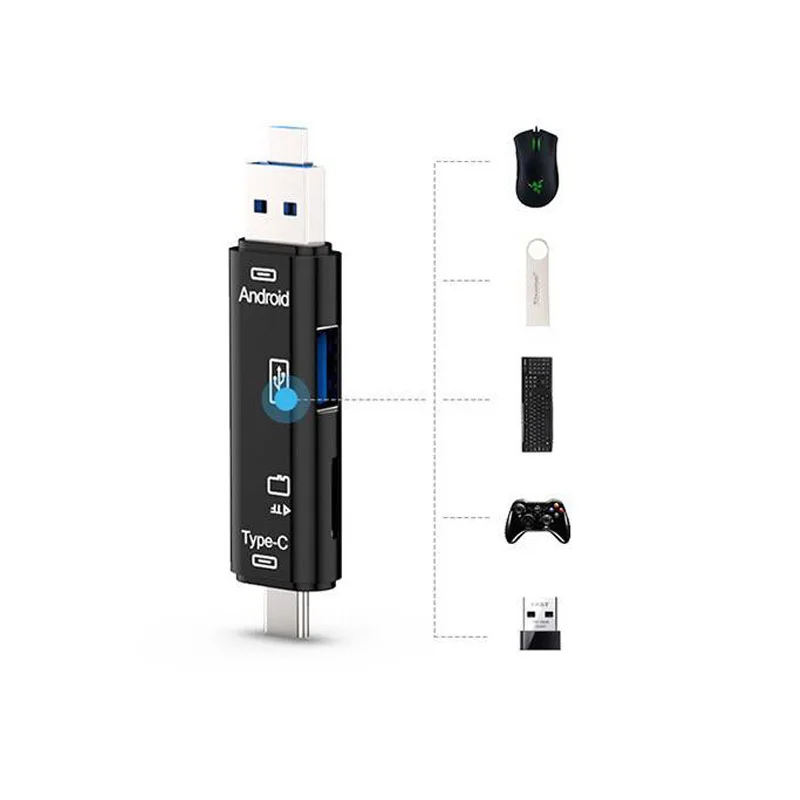 MiOYOOW 3 в 1 type-C кард-ридер Micro usb type-C флэш-накопитель адаптер разъем высокоскоростной SD TF памяти OTG кард-ридер