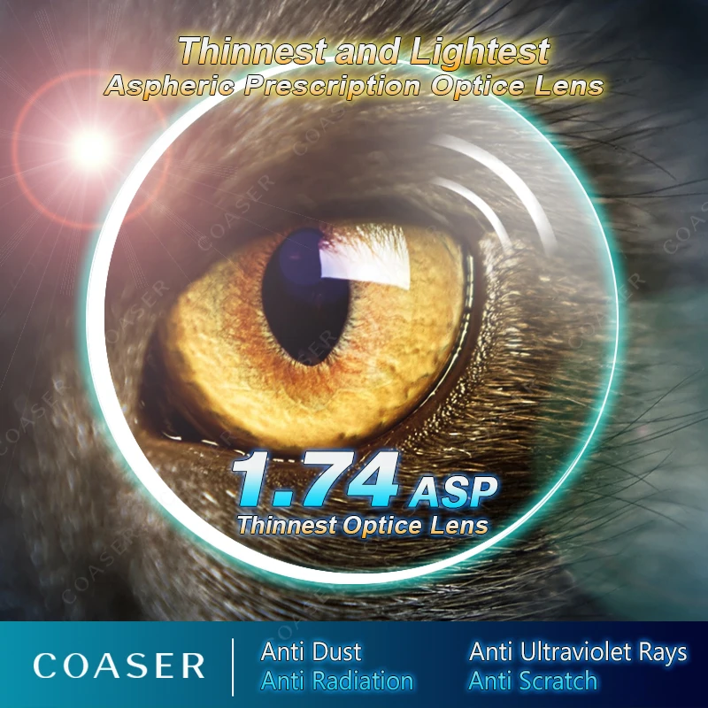 Thinnest High Index 1.74 Lens Aspheric Lens Eye Glasses Lens Myopia