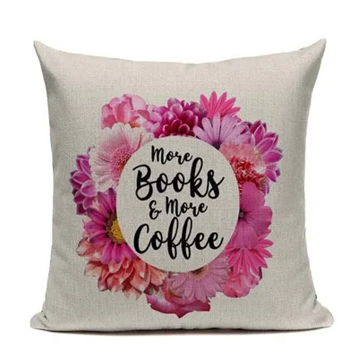Я люблю книги счастливого чтения больше кофе чай вино домашний декор диван декоративная подушка для сиденья автомобиля Чехол Подушка Чехол Capa Almofada - Цвет: 10