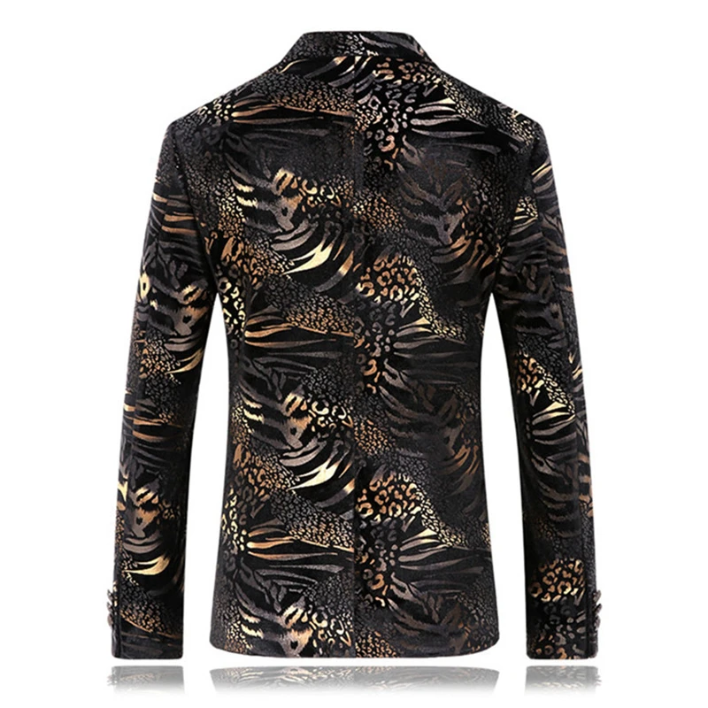 Black Blazer Men Paisley Floral Pattern Wedding Suit Jacket Slim Fit Stylish Costumes Stage Wear For Singer Mens Blazers Designs