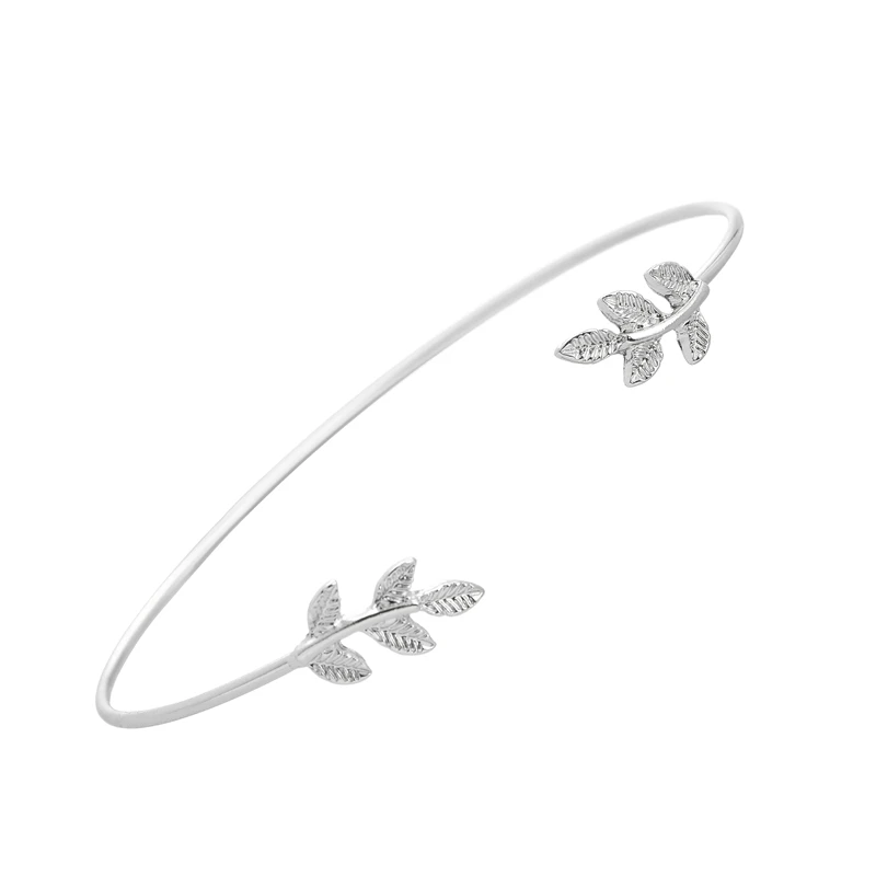 Shuangshuo New Fashion Leaf Bracelets Bangles for Women Simple Leaf Open Cuff Bangle Love Bracelet Love Bangle pulseiras SZ003