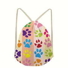 Dog Pattern Drawstring Bags Girls Custom Storage Printed Backpacks Rucksack Storage Bags Softback Women’s Mochila rugzak Bolsa