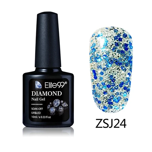 Elite99 10 мл Алмазный гель для ногтей с блестками лак замачиваемый УФ-гель для маникюра долговечный лак с блестками Выберите 1 из 30 цветов - Цвет: ZSJ24