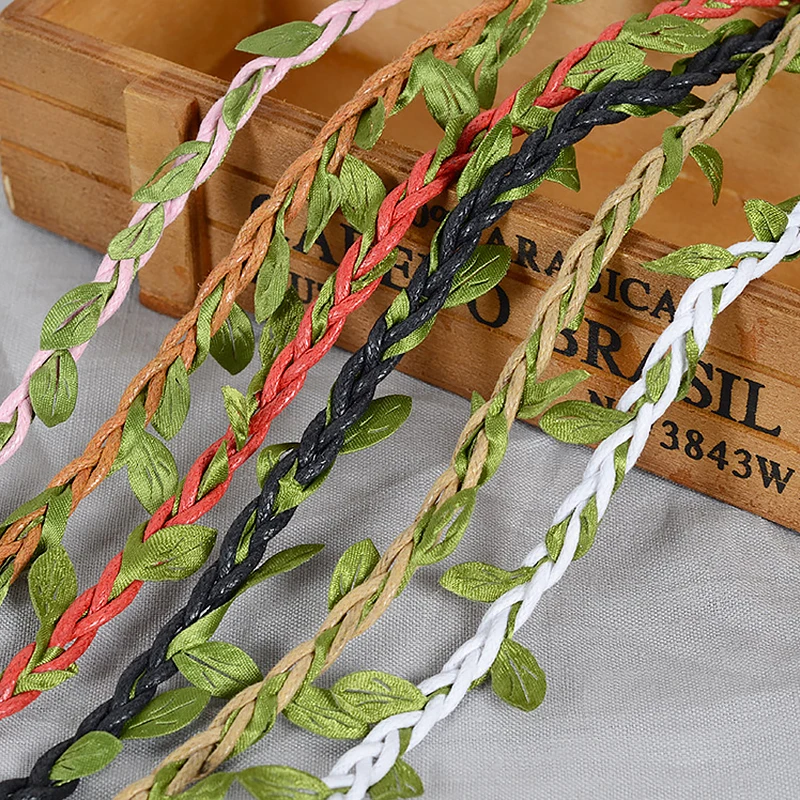 10M Gift Packaging Hemp Rope Decorative Linen Leave Vine Christmas/Wedding Wall Decor Florist Diy Wreath Garland Accessories