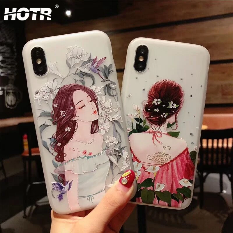 Для iphone XS Max леди Цветочный чехол цветок крышка для X XR силиконовый 9 8 7 6 6s плюс
