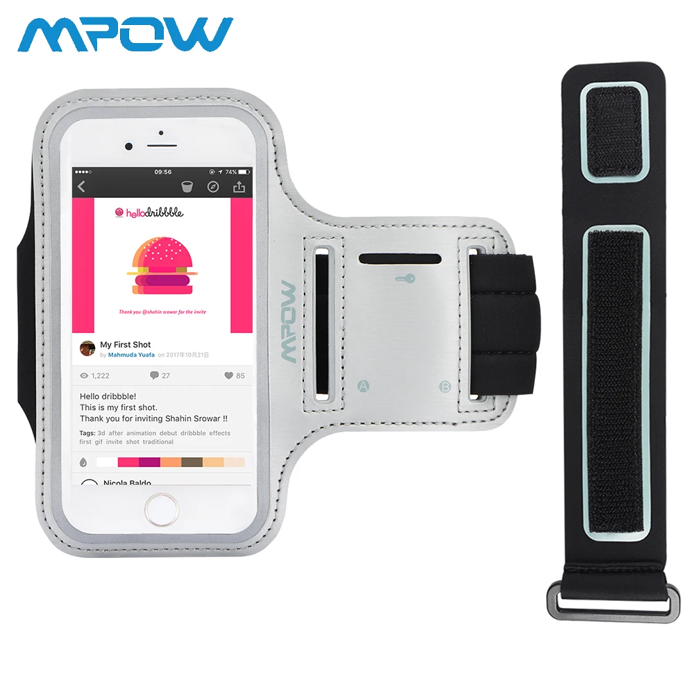 

Mpow 4.7 Inch Sport Running Armband Splash-proof Adjustable Arm Band Case Bag Screen Touch For iPhone 8 7 6s 6 Lumia 920 1020