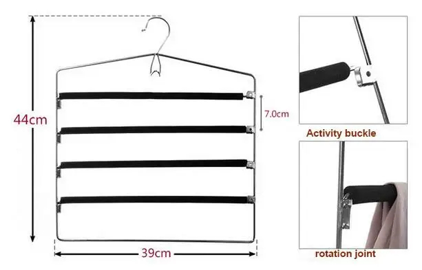 

Metal High-grade Multi-storey Non-slip Trousers rack Multi-function Coat hanger Creative wardrobe trousers rack Coat Racks
