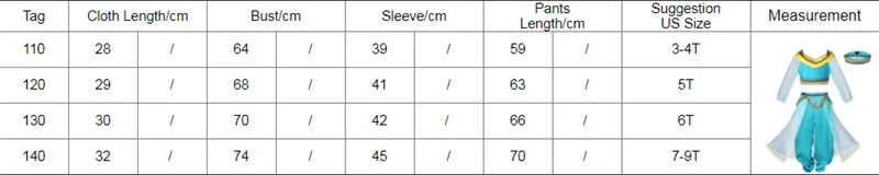 Рождественское детское платье, маскарадный костюм «Лампа Аладдина», платье принцессы жасмин для девочек, карнавальный костюм из двух предметов