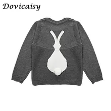 Свитер для девочек пуловер с длинными рукавами пуловер для маленьких мальчиков вязаный свитер с рисунком кролика детская одежда с кроликом
