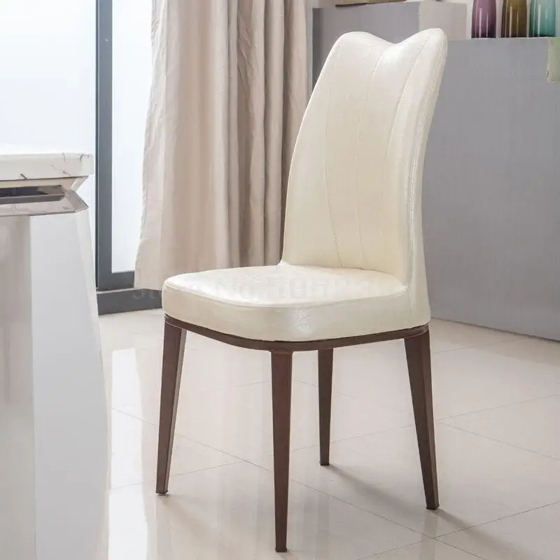 Fashion simple home stool modern stainless steel dining chair cafe chair hotel club back chair