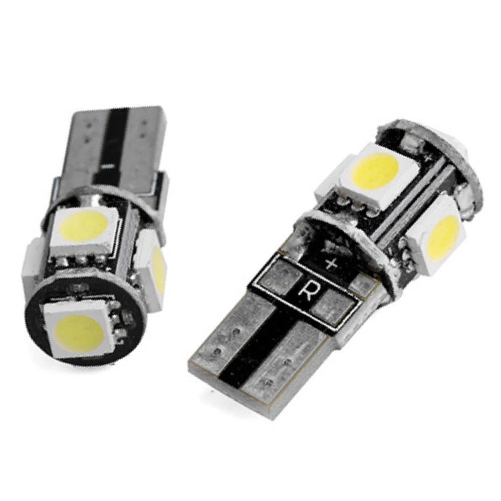 

YSY 50pcs T10 CANBUS 5SMD 5050 194 W5W 501 5050 5SMD LED White Car Side Tail Light Bulb T10 Led Canbus W5w Led Canbus