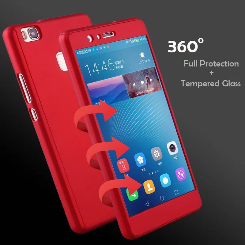 Жесткий чехол из поликарбоната с полной защитой корпуса на 360 градусов для Huawei P9