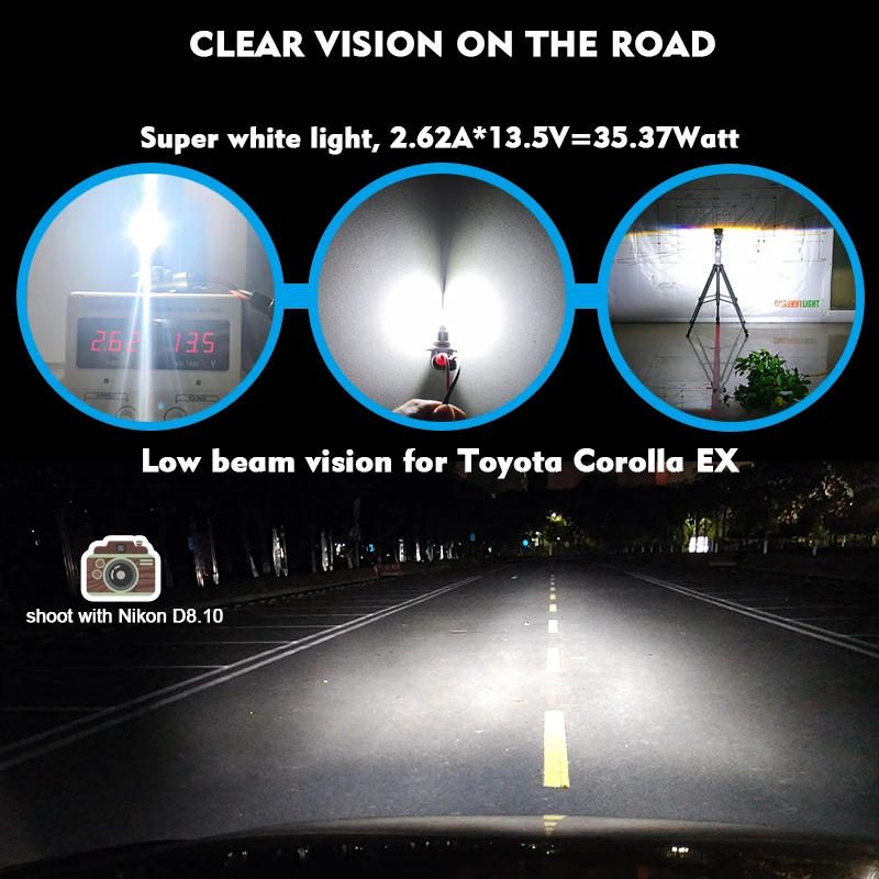 CNSUNNYLIGHT No Flicker LED Car H11H8 9005 9006 Head Front Fog Lights Error-Free 35W Bulb White HB3 HB4 H9 H16jp Auto Foglight (16)