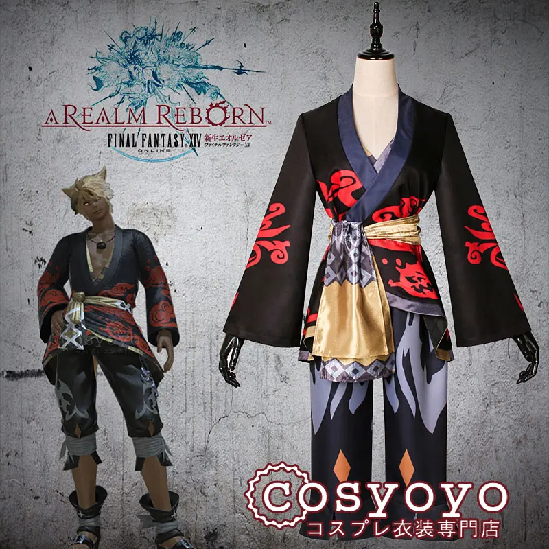 Игра Final Fantasy 14 The Lotus Festival Arealm Reborn кимоно Банный халат Хэллоуин Косплей Костюм