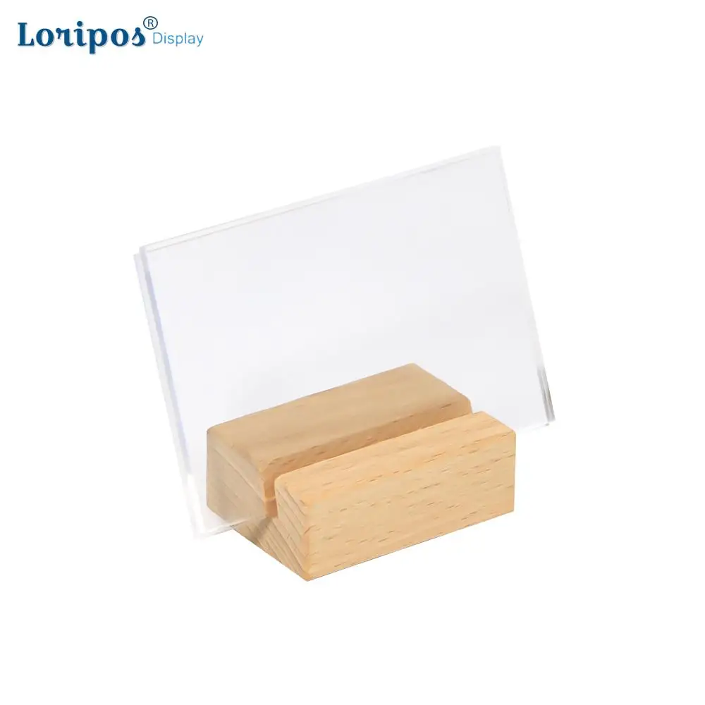 #*Cheap 120*80mm Acrylic Menu Display Wood Photo Frame Paper Name Card Display Desk Sign Frame Gradient Picture Frame Menu Stand
