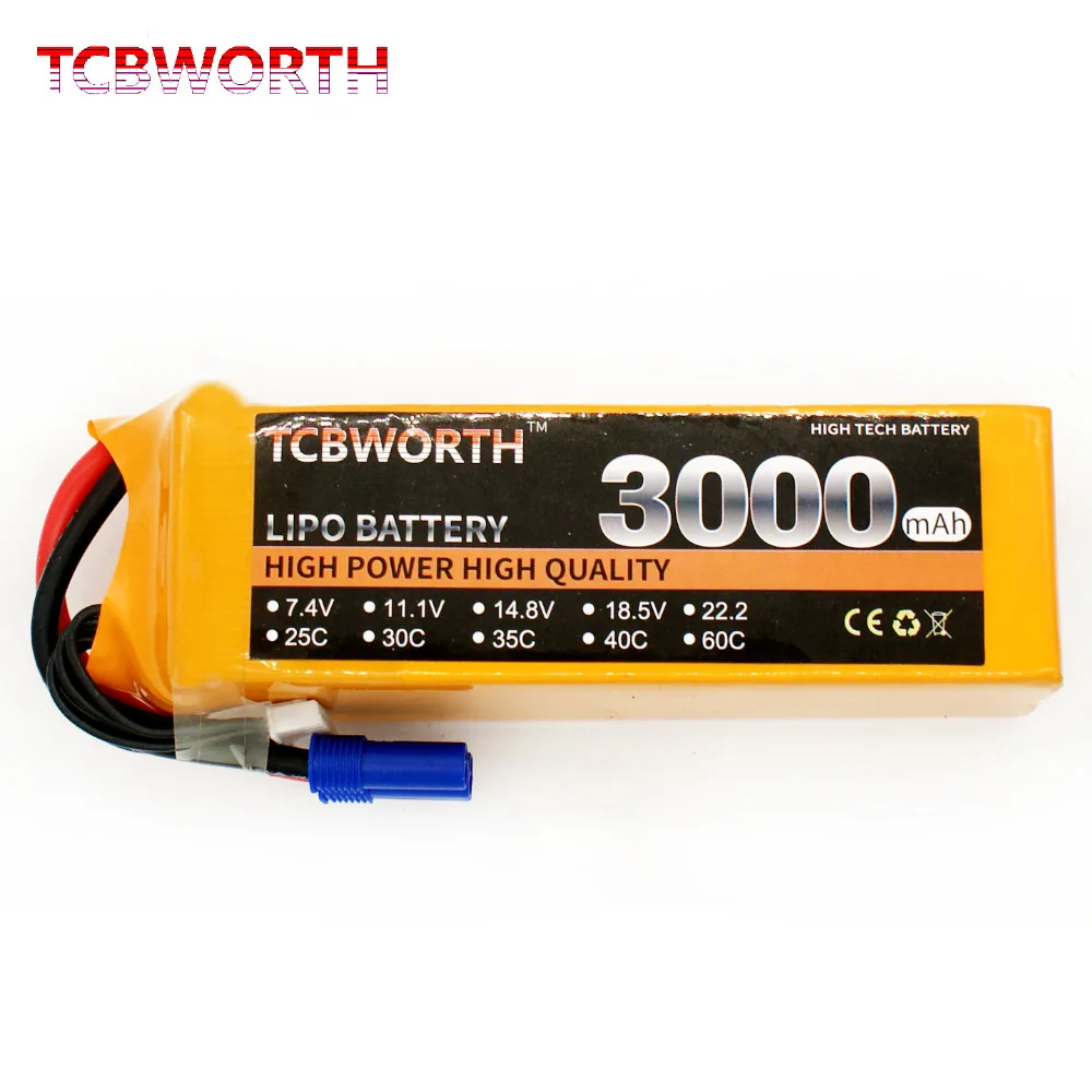 

TCBWORTH RC Airplane LiPo battery 4S 14.8V 3000mAh 30C For RC Helicopter Quadrotor Drone Truck AKKU RC Toys battery LiPo 4S