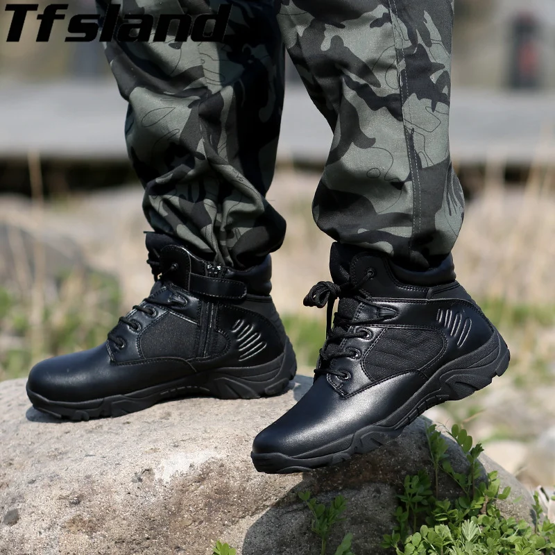Для мужчин Зимние военные Армейские ботинки дезерты боевой Открытый армия путешествия Пеший Туризм обувь кожаные ботильоны мужские зимние ботинки из искусственной кожи кроссовки
