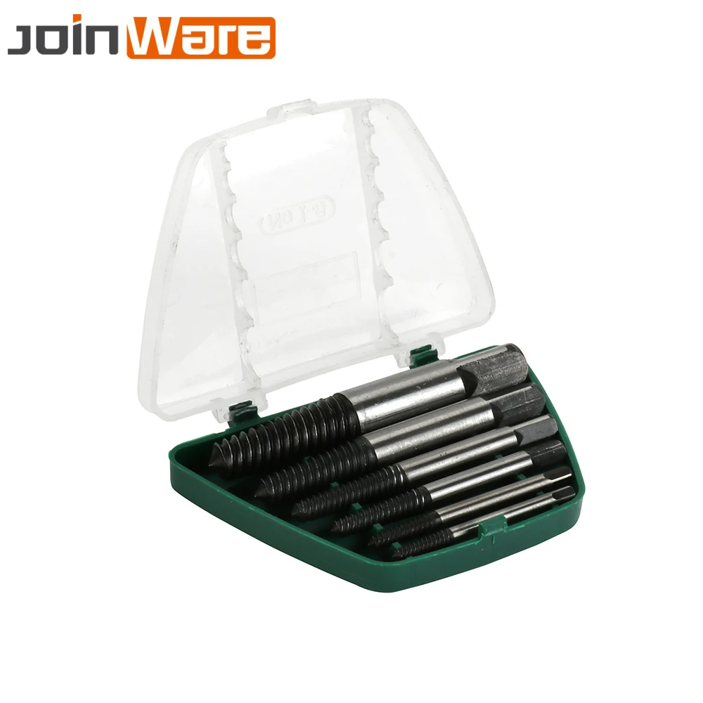 

6Pcs/Set Broken Stud Spanner Tool Sets Carbon Steel Damaged Bolt Screws Remover Extractor Drill Bits With Plastic Storage Case
