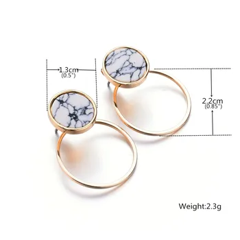 Geometric Faux Stone Stud Earring