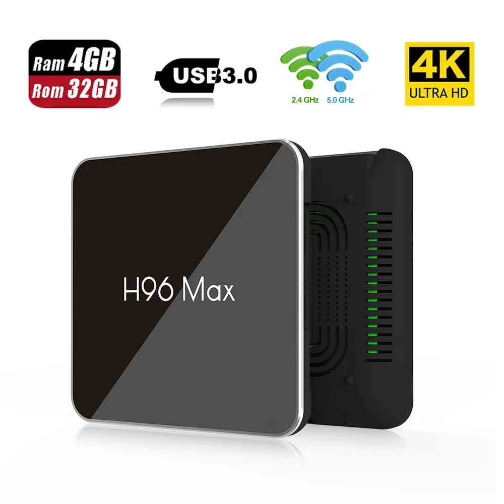 H96 MAX X2 Android 8.1 TV Box 4GB RAM 32GB Amlogic S905X2 Quad Core 1080P H.265 4K Netflix Youtube Set-top tv Box