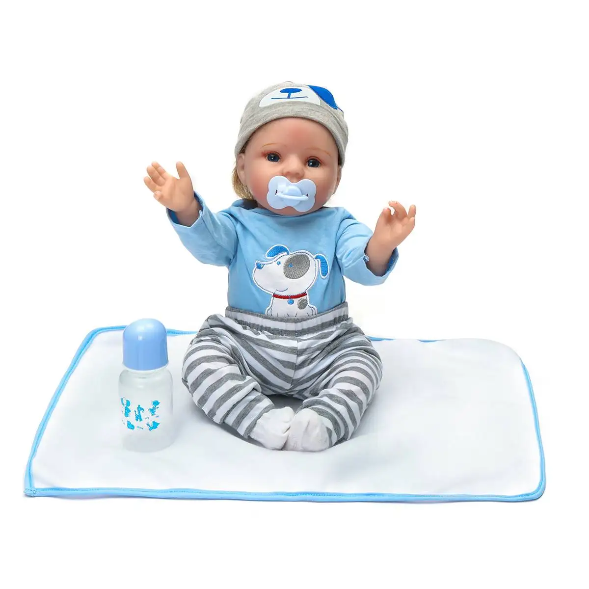 22 inch 55cm Silicone Vinyl Reborn Baby Dolls Handmade Lifelike Newborn Babies DollsBoy Toy Kids Birthday Christmas Gifts