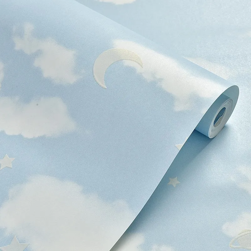 

Blue Sky White Clouds 3D Photo Wallpaper Murals Children Room Bedroom DIY Wall Decoration PVC Self-adhesive Waterproof Wallpaper