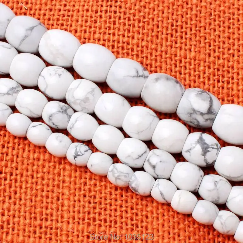 

8,10,12,14mm Natural White Turquoises Column Shape Loose Beads Strand 15" DIY Creative Jewellery Making wj273