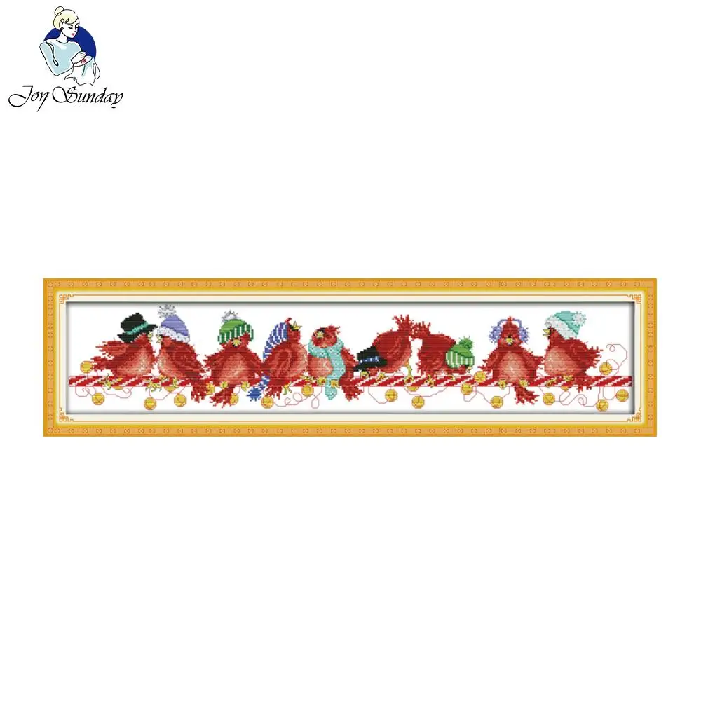 

Joy Sunday Christmas Birds DIY 11CT 14CT Cross Stitch Sets Kits For Needlework Embroidery Knitting Needles Pictures Cross-stich