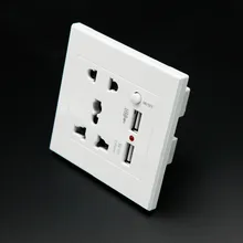 AC 250 В-110 В 13A USB настенная розетка Универсальная настенная розетка панель с 2 USB порта штекер зарядное устройство переключатель розетки EU US UK AU