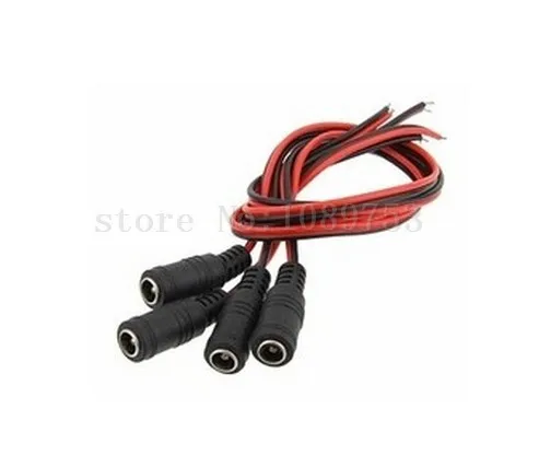 100pcs  12V DC Power Pigtail female 5.5*2.1mm Cable Plug Wire For CCTV Security 
