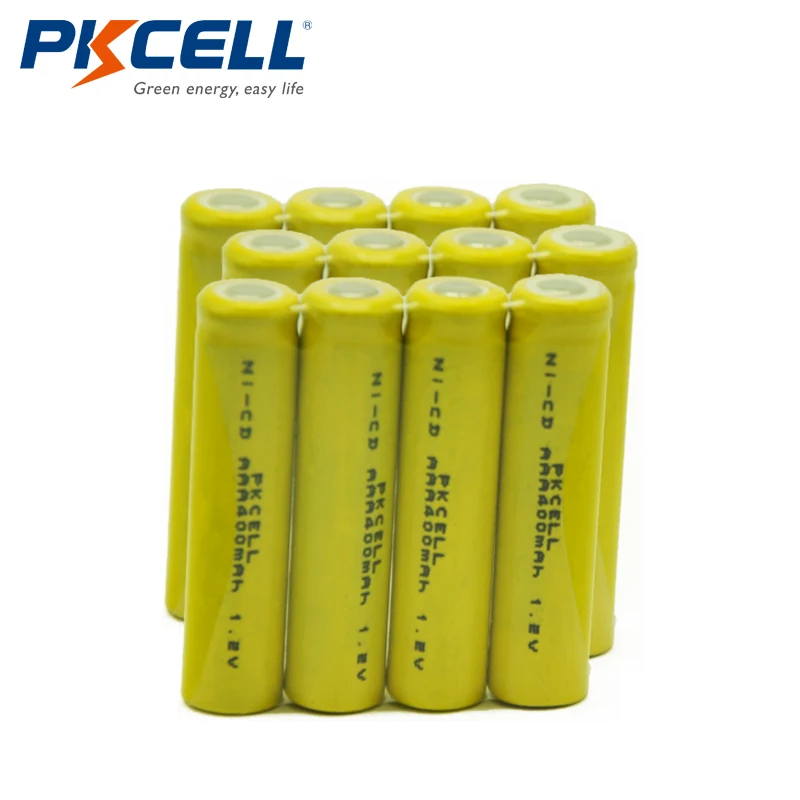 

12pcs/lot PKCELL AAA 3A 400mAh 1.2 V Ni-CD Rechargeable Battery Cell Free Shipping
